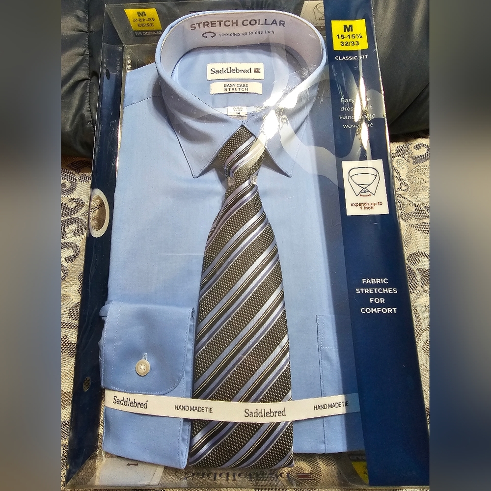 Saddlebred Mens Dress Shirt with Tie